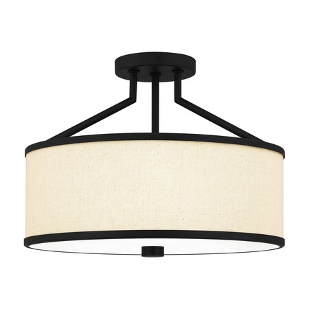 Quoizel Laborde 3-Light Matte Black Semi-Flush Mount QSF5356MBK